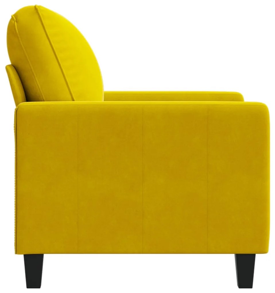 sárga bársony kanapéfotel 60 cm