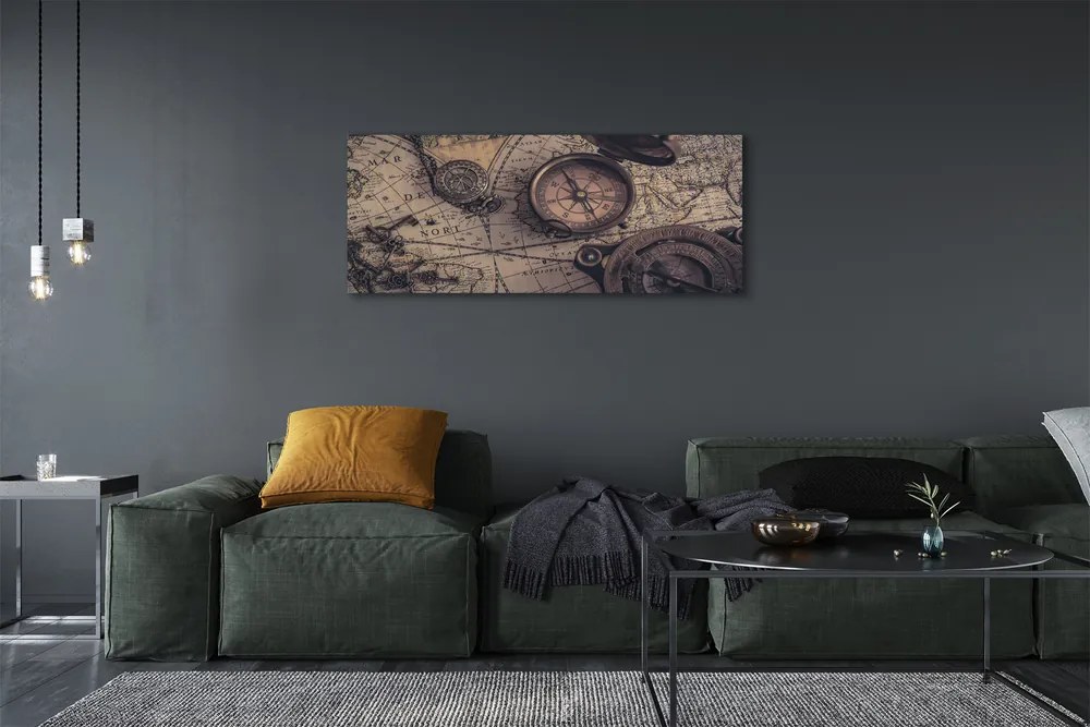 Canvas képek iránytű térkép 125x50 cm