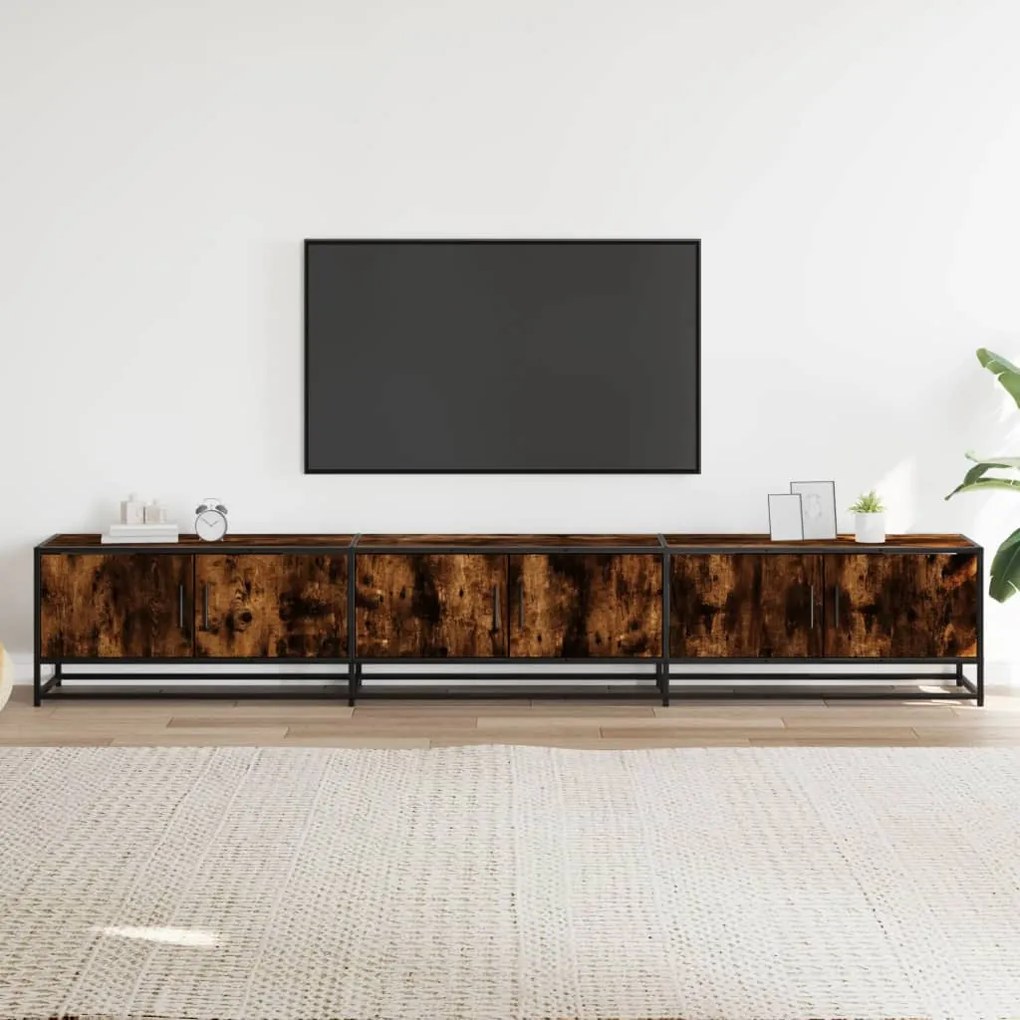 füstös tölgy színű szerelt fa TV-szekrény 240 x 35 x 41 cm