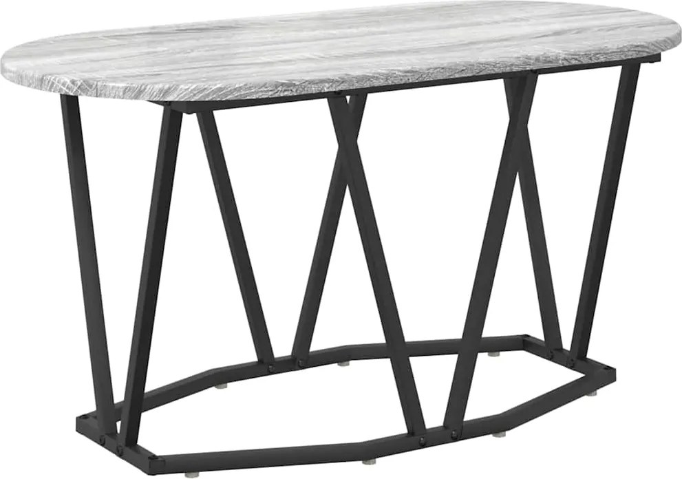 vidaXL Dohányzóasztal Szürke 80 x 40 x 40.5 cm Mérnöki fa és fém