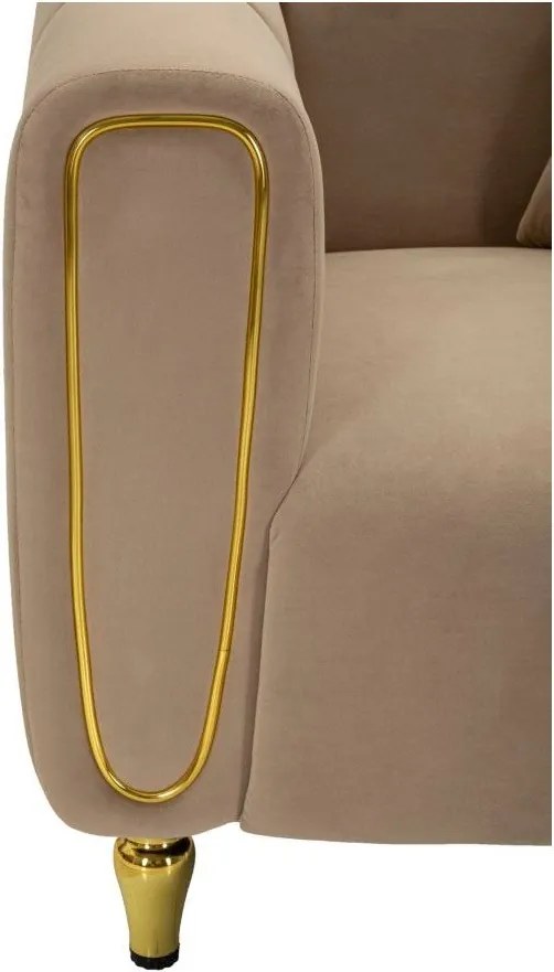 Szürkésbarna bársony fotel Alma – Mauro Ferretti