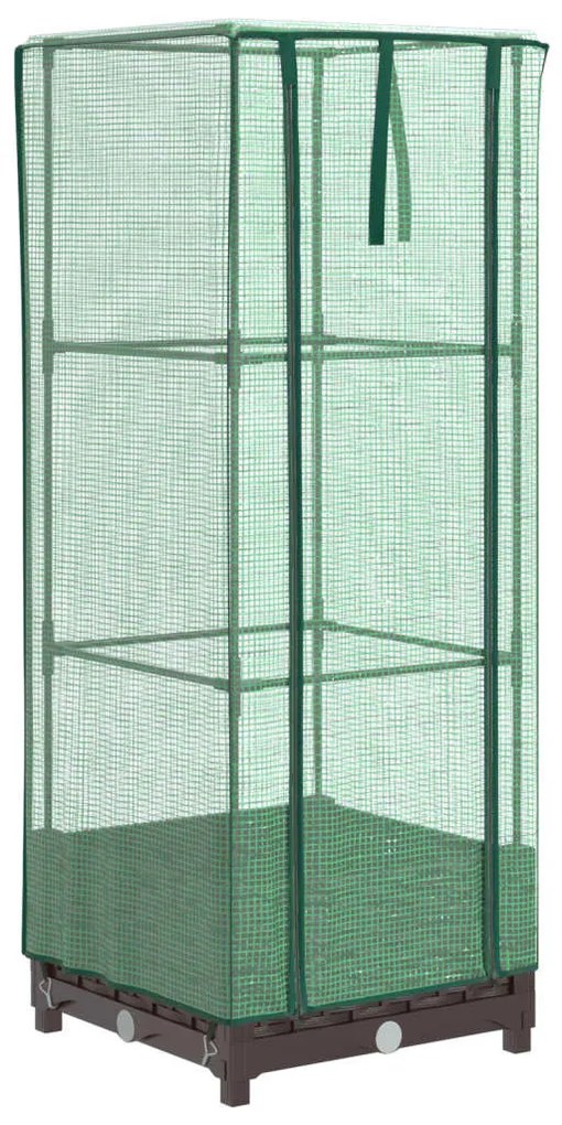 rattan megjelenésű magaságyás melegháztakaróval 40x40x123 cm