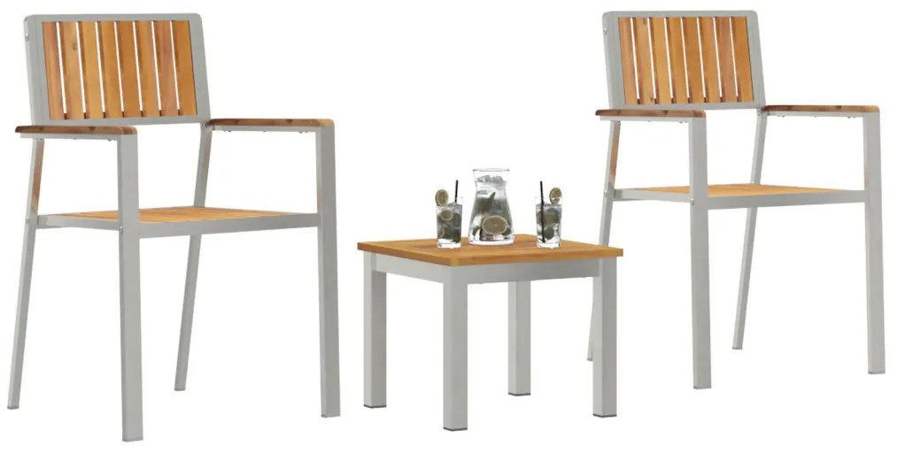 Kertiétkezőkészlet 3 pcs Barna Szilárd teakfa