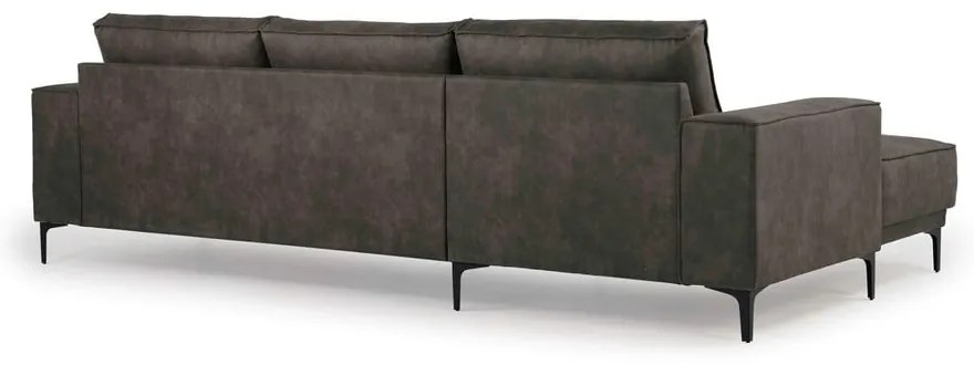 Antracitszürke bőrutánzat sarokkanapé (bal oldali) Copenhagen – Scandic