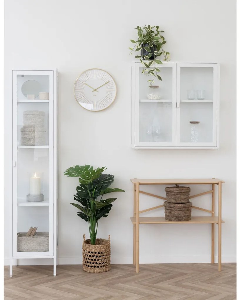 Brisbane keskeny vitrin, 1 üvegajtó, acél, fehér 40x35x180 cm