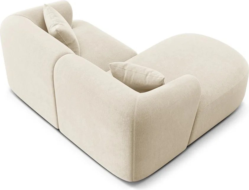 Bézs bársony sarokkanapé (bal oldali-heverő résszel) Campi – Cosmopolitan Design