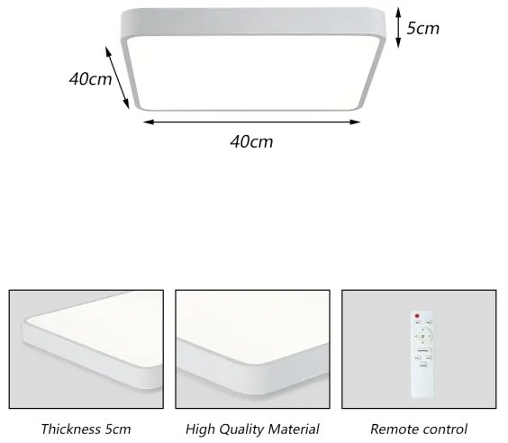 Brilagi - LED dimmelhető lámpa POOL SQUARE LED/36W/230V 3000-6000K 40x40 cm fehér+DO