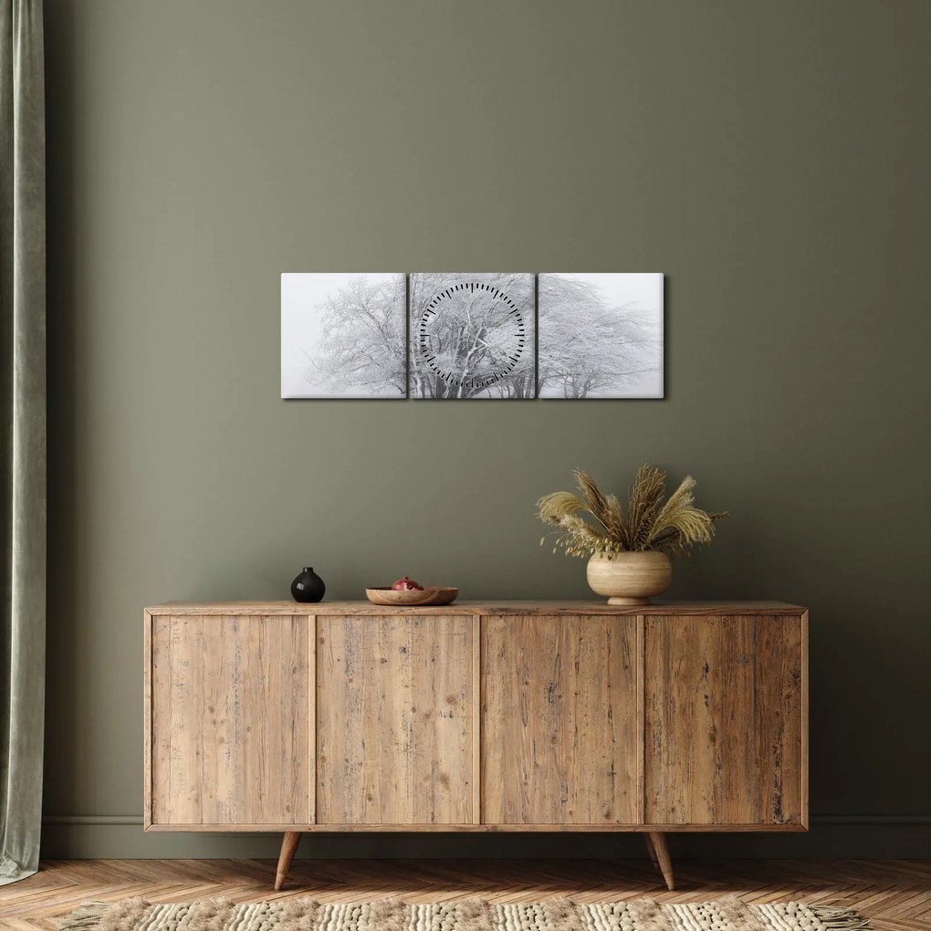 Kép - fehér tél (órával) (90x30 cm)