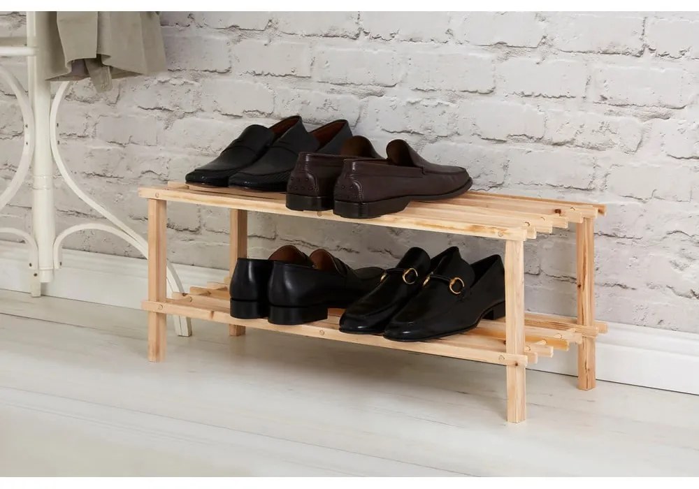 Natúr színű jegenyefenyő cipőtartó – Premier Housewares