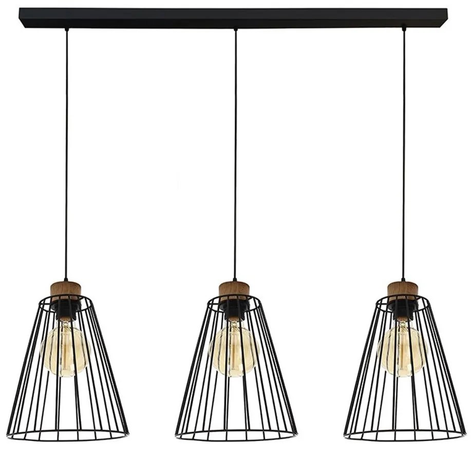 Spot-Light DO19319304 - ORAZIO 3 ágú függeszték 3xE27/60W/230V fenyő