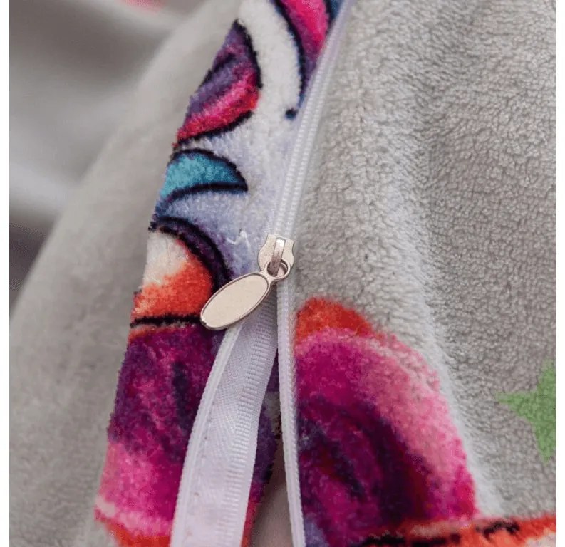 Mikroplüss ágyneműhuzat CUTE UNICORN szürke Ágyneműhuzat mérete: 70 x 80 cm | 140 x 200 cm