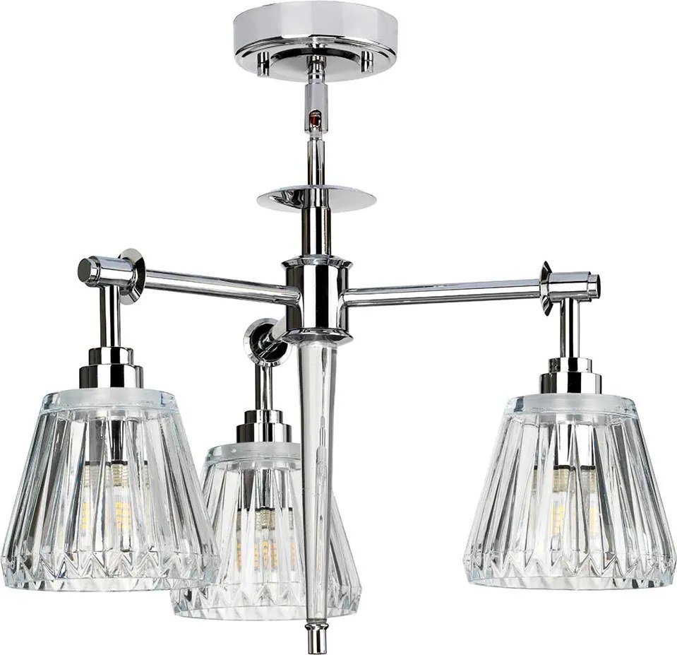 Elstead glamour modern LED függeszték agatha króm átlátszó elsbath-agatha3p-pc IP44