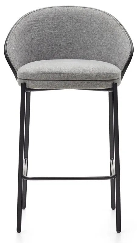 Fekete-szürke bárszék (ülésmagasság 65 cm) Eamy – Kave Home