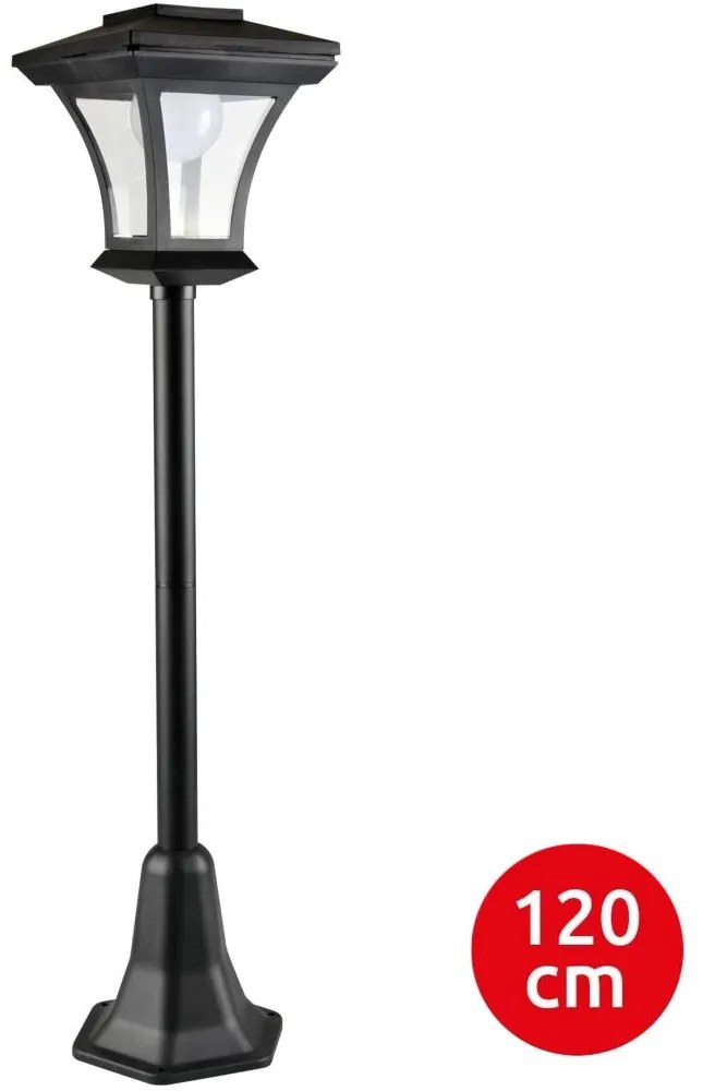 Polux LED Napelemes lámpa TIRANA LED/1,6W/1,2V 600 mAh IP44 fekete SA1926