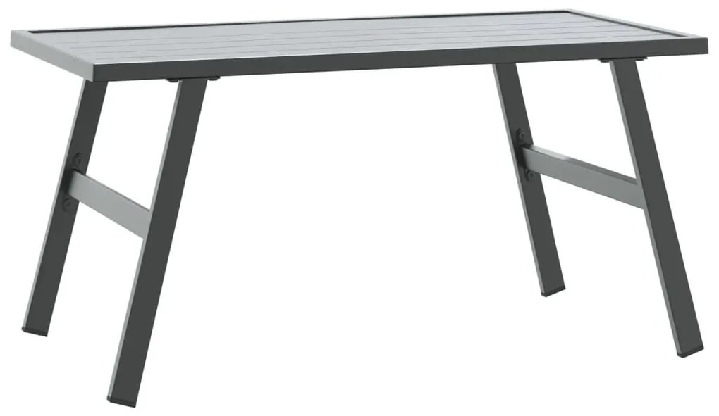 fekete porszórt acél kerti dohányzóasztal 90 x 45 x 35 cm
