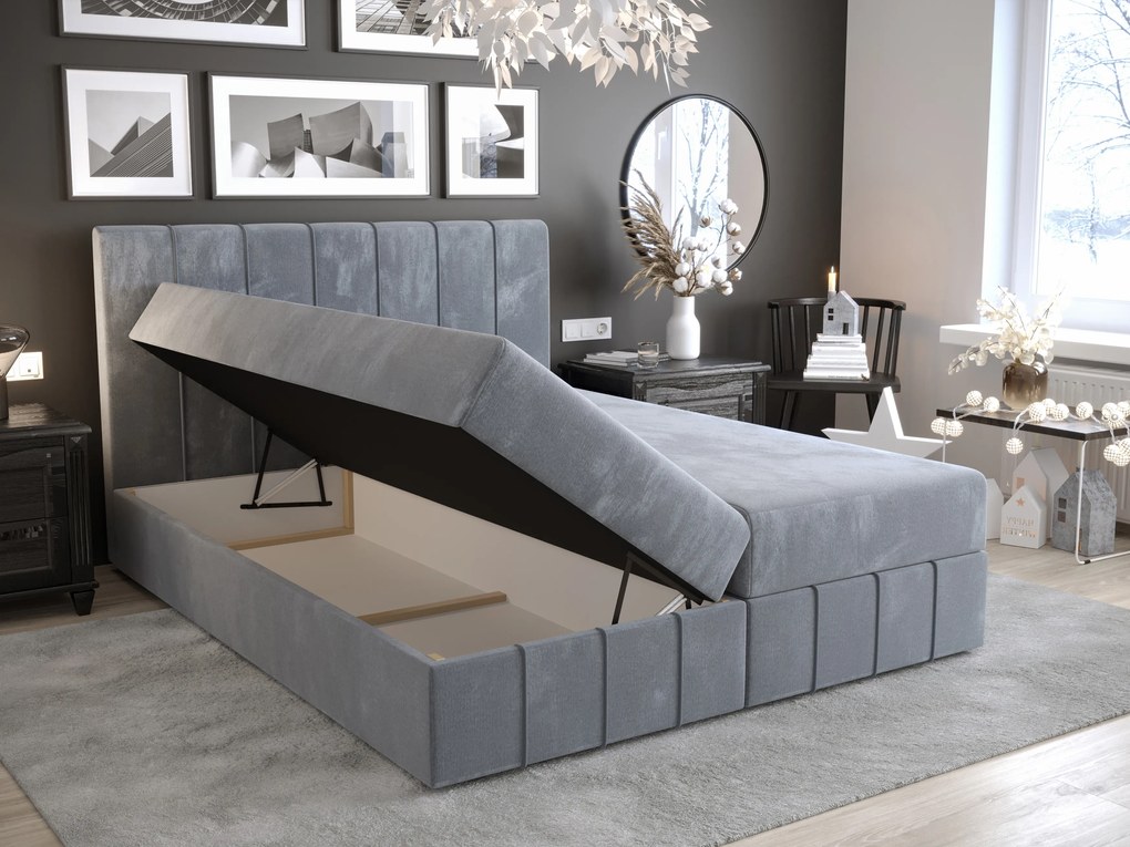 Franciaágy Boxspring 180 cm Barack (fekete) (matraccal és tárolóhellyel). 1046394