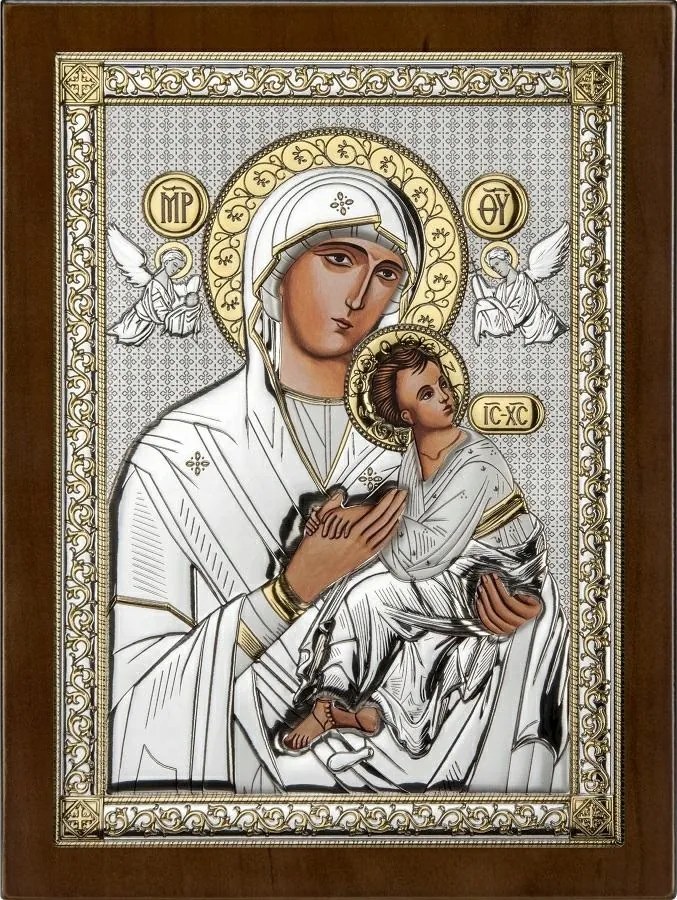 Vászonkép Szűz Mária szüntelen segítség 10 x 12 cm arany ezüst Gravírozás Ingyenes