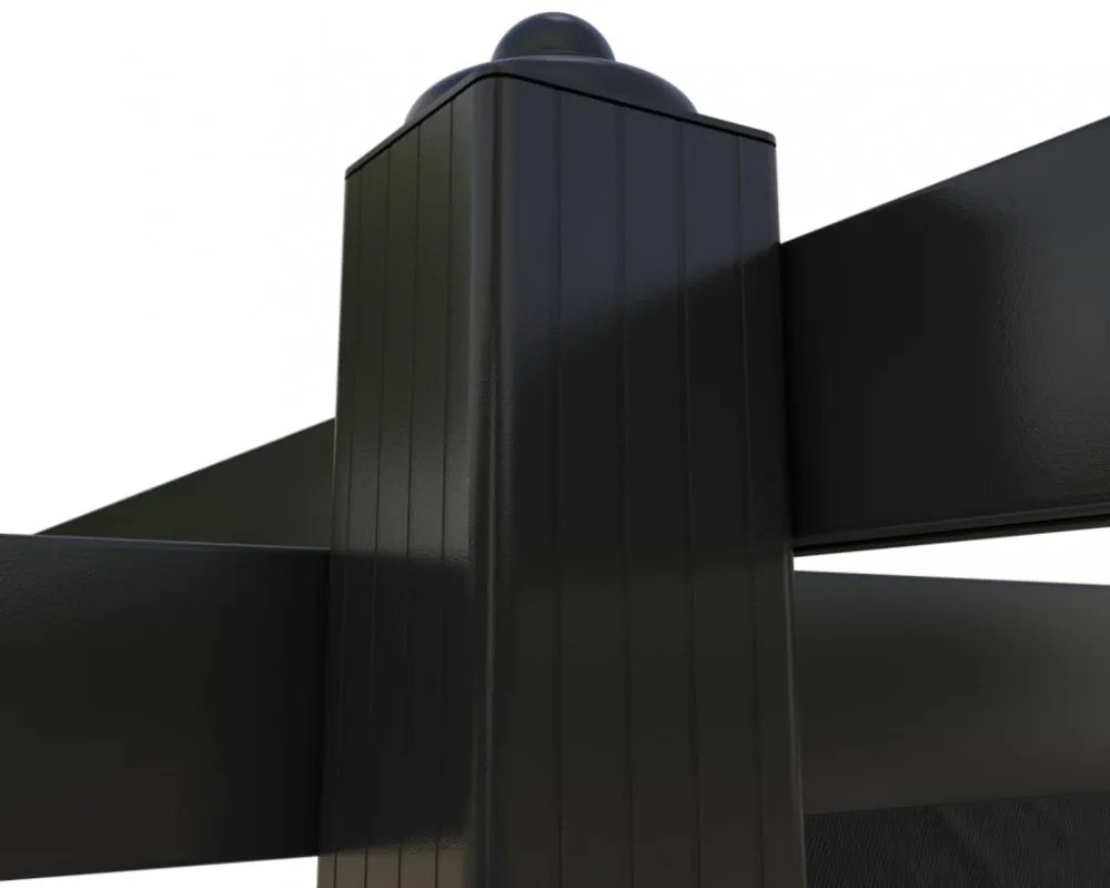 antracitszürke kerti pavilon behúzható tetővel 3 x 3 m