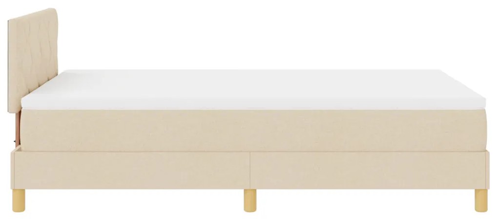 Krém Box Spring Ágy Matrac & LED Világítással 120x200 cm Szövet