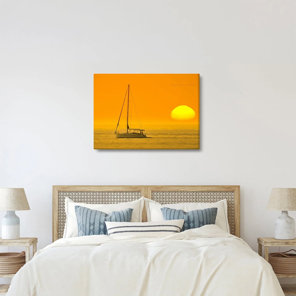 Kép - Csónak a tenger közepén (70x50 cm)