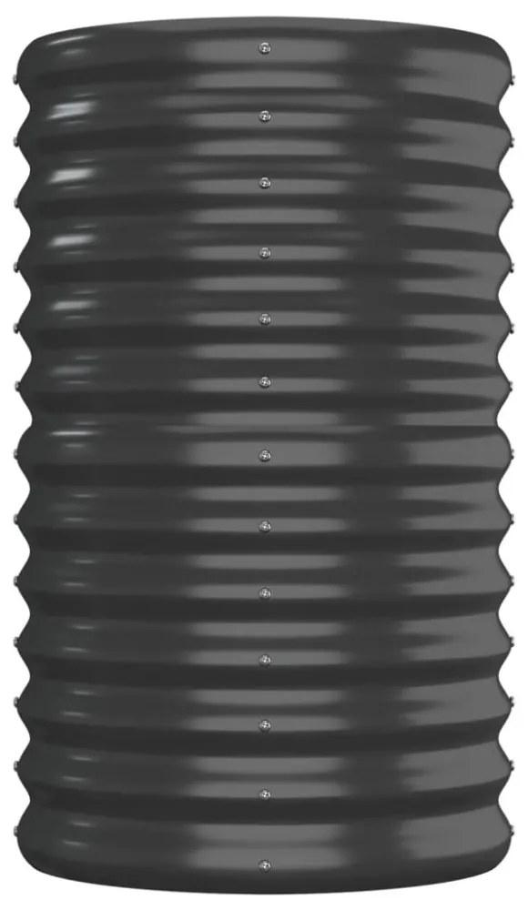 antracitszürke porszórt acél kerti magaságyás 152x40x68 cm