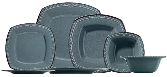 24 részes kék porcelán étkészlet