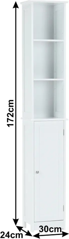 Magas szekrény, fehér, ATENE TYP 1
