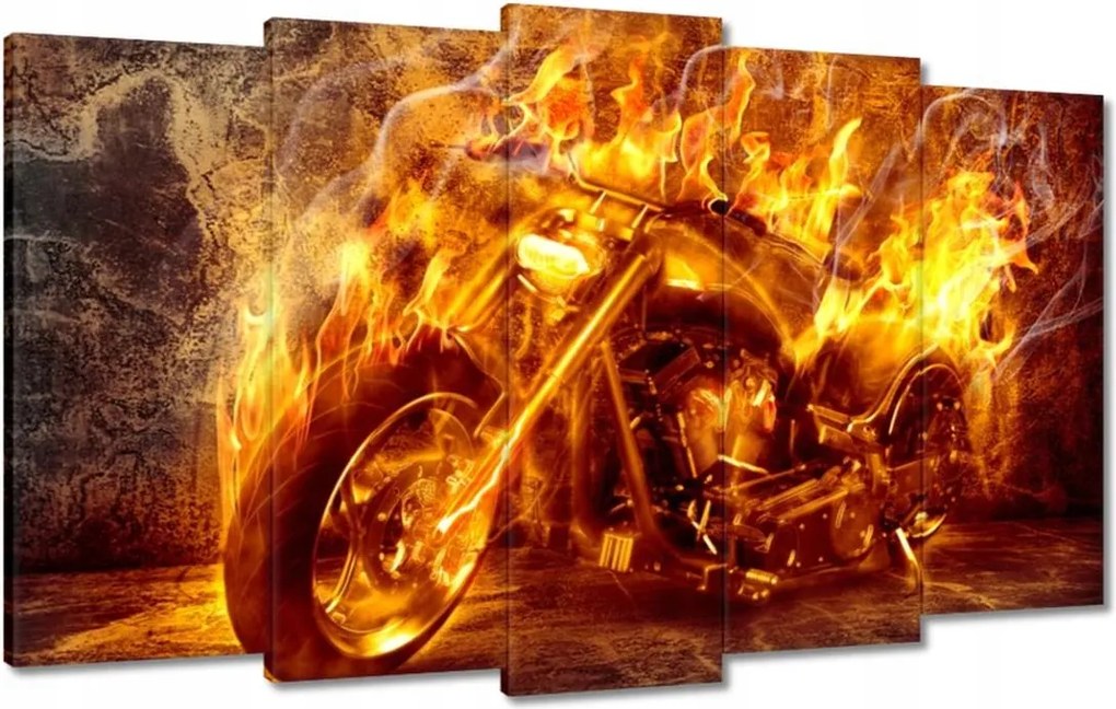 Festmények 100x60 Chopper a tűzben