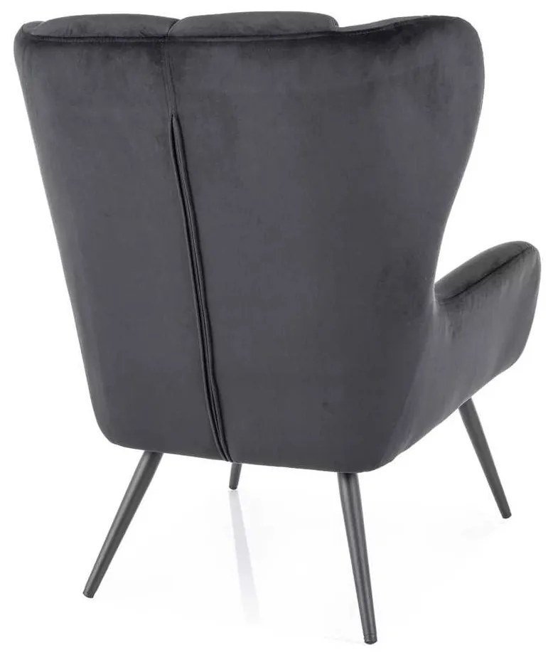 Arroyal Velvet fotel, fekete