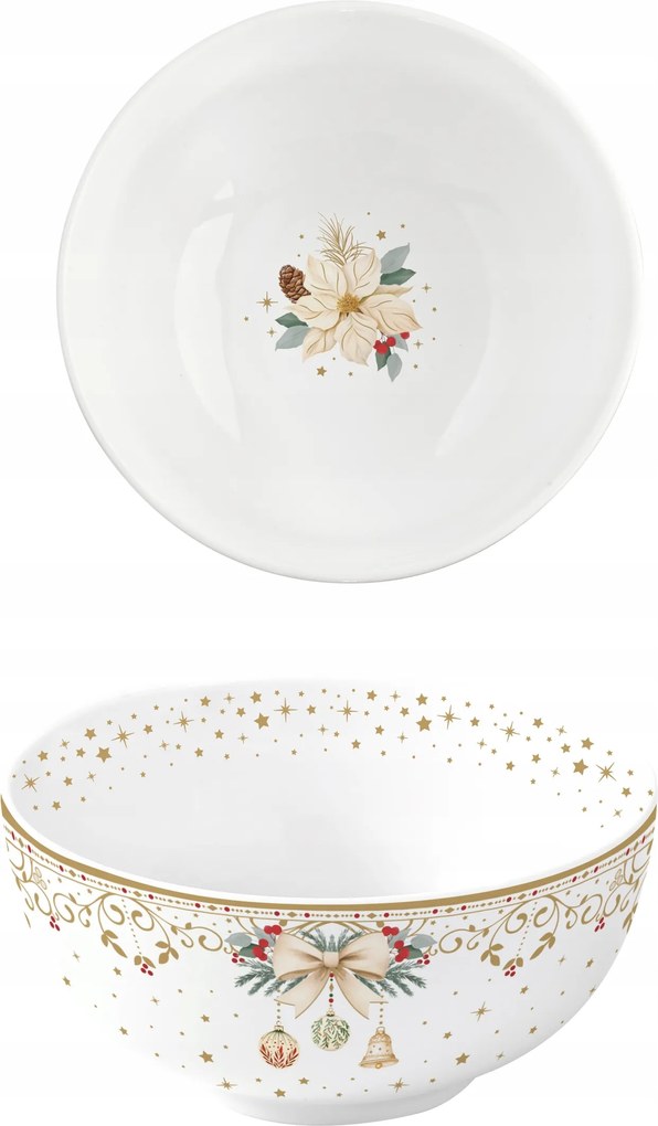 Karácsonyi tál porcelán salátás tál 12 cm Karácsony