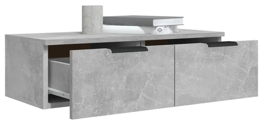 2 db betonszürke szerelt fa fali szekrény 68 x 30 x 20 cm