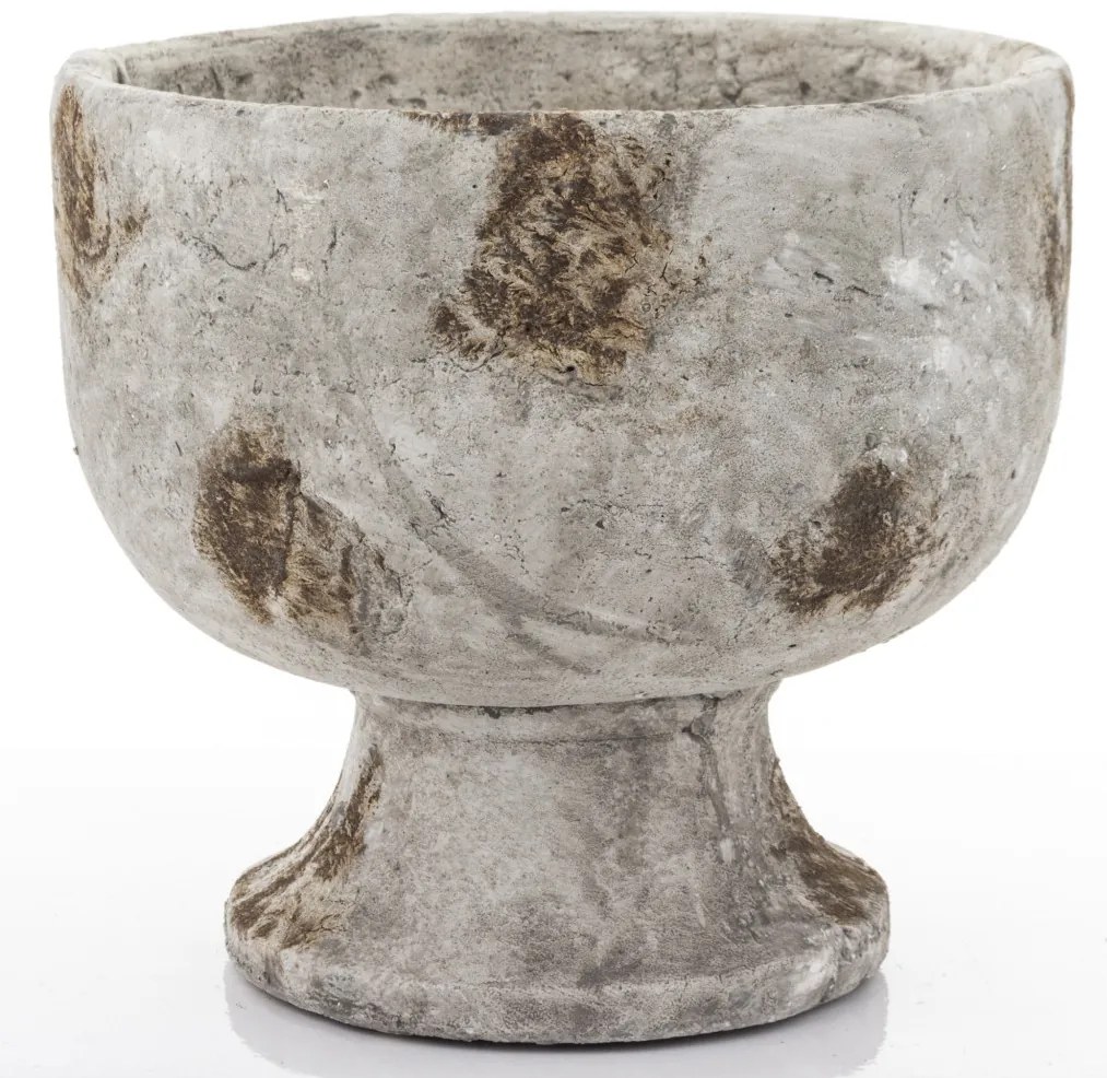 Cyrus design Kaspó cement szürke, barna 23,5x25x25cm