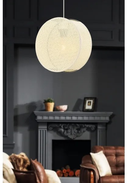 Kábelcsillár BIG DRUM 1xE27/60W/230V krémszínű