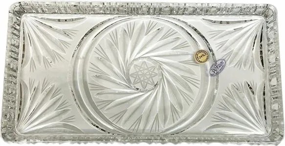 Kristály tálca téglalap alakú 20x11cm