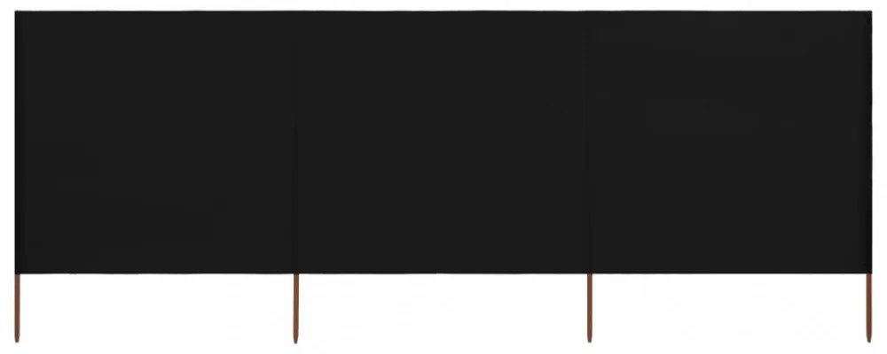 fekete szövet 3-paneles szélfogó 400 x 120 cm