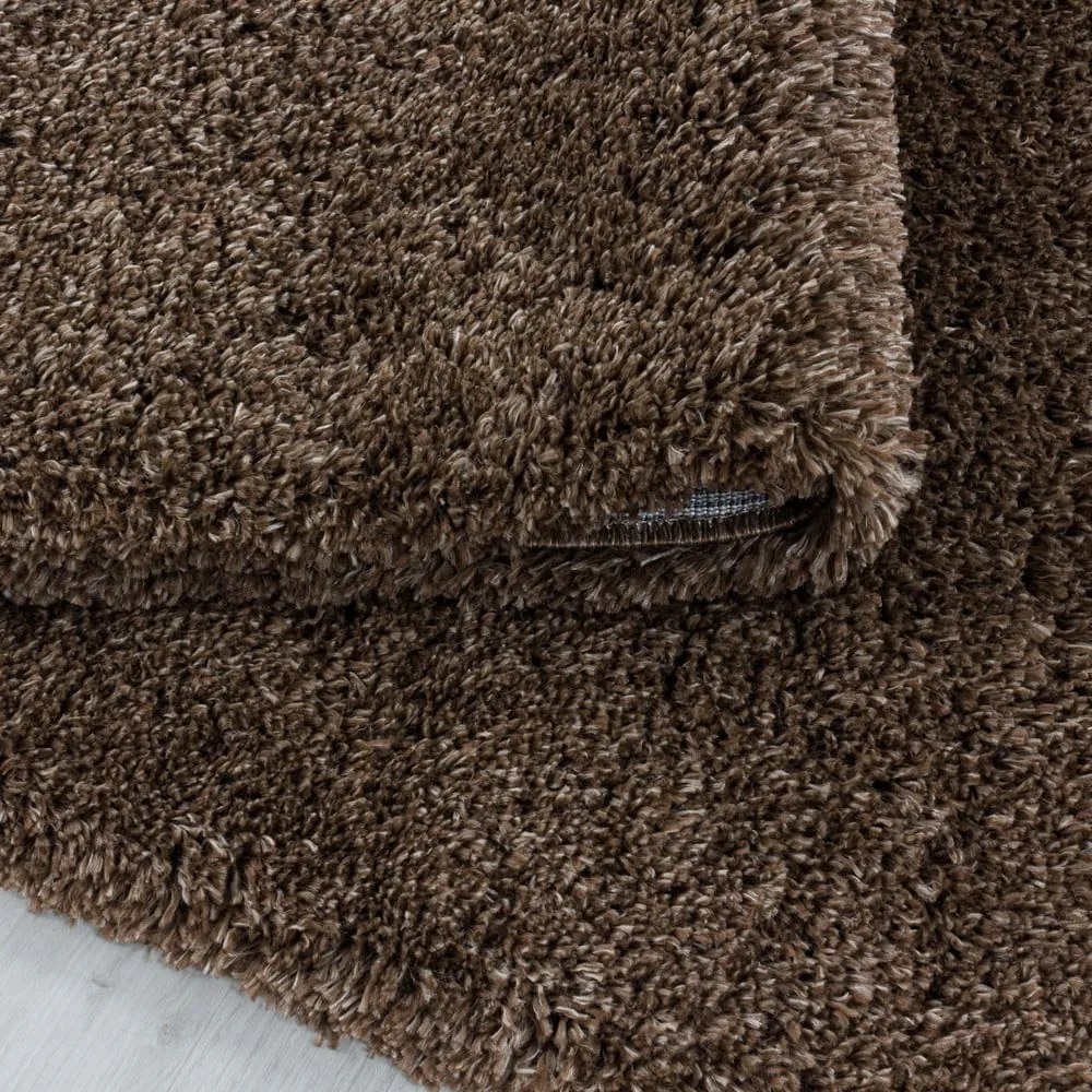 Sötétbarna kerek szőnyeg ø 120 cm Fluffy – Ayyildiz Carpets