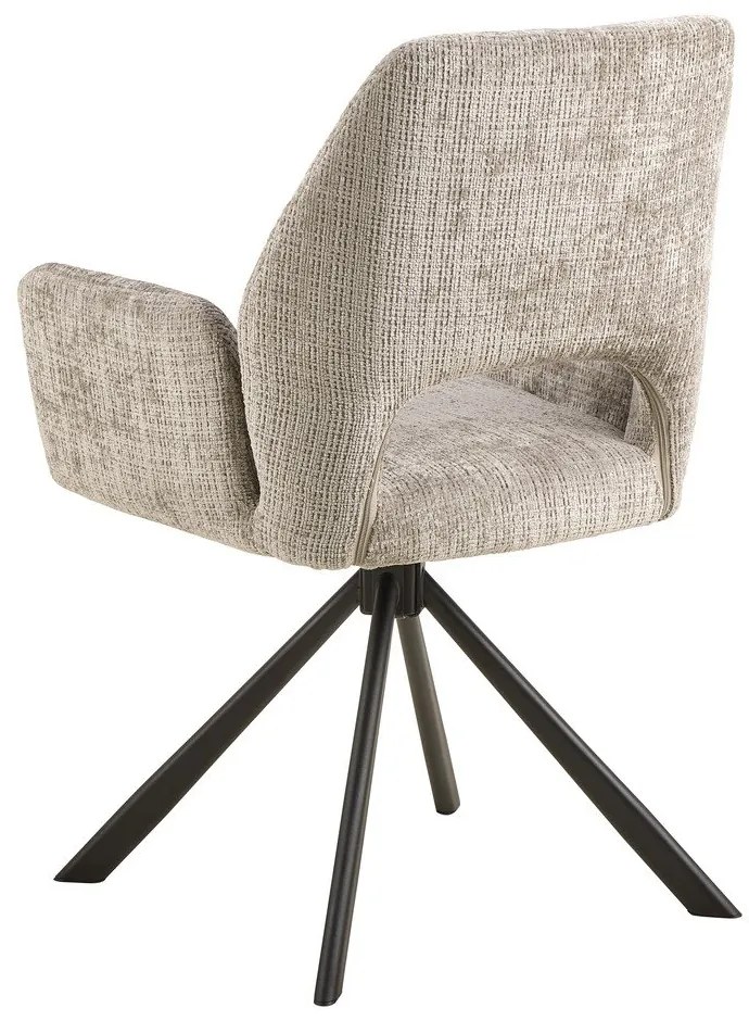 Világosszürke kárpitozott karfás étkezőfotel Graham – Actona