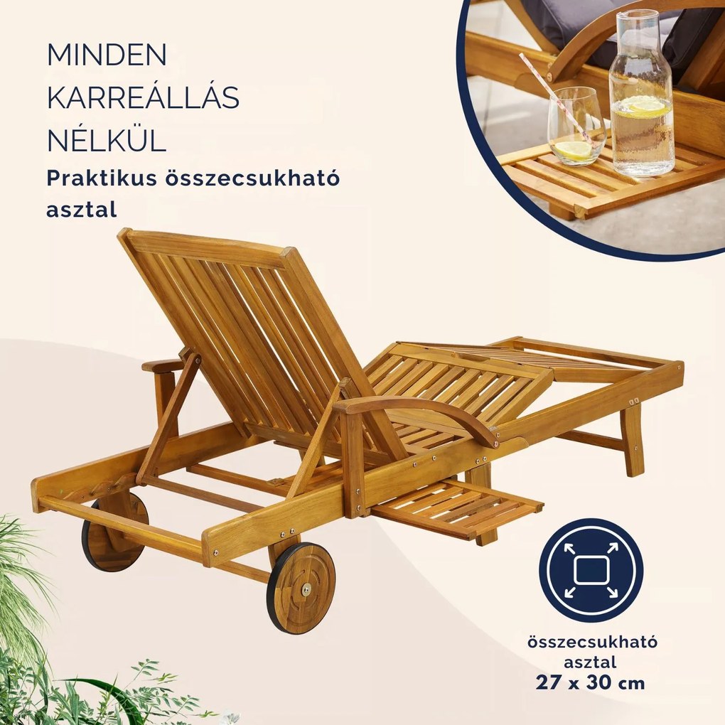 TAMI SUN kerti nyugágy, 195,5x69x85cm, természetes barna Jurhan