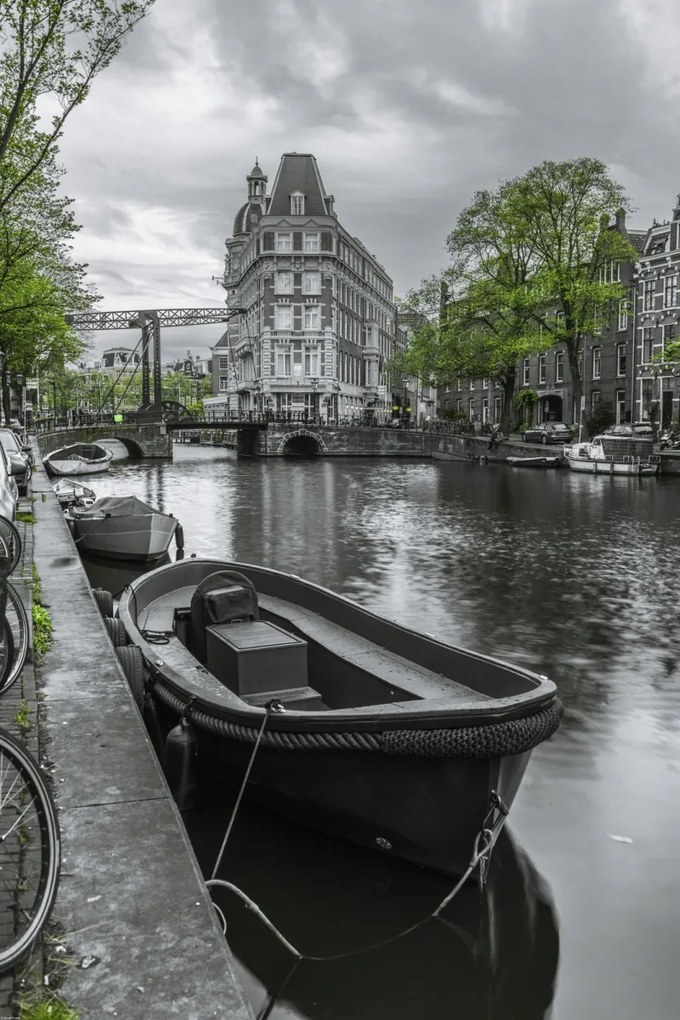 Poszter 61x91,5cm Csónak kikötve a csatornánál, Assaf Frank