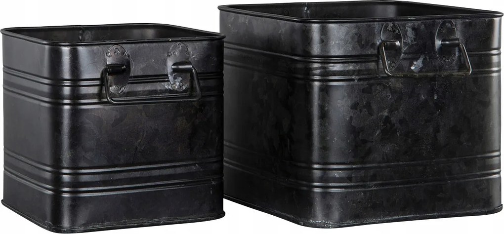 2 db Virágtartó Luke loft stílus Fekete XL