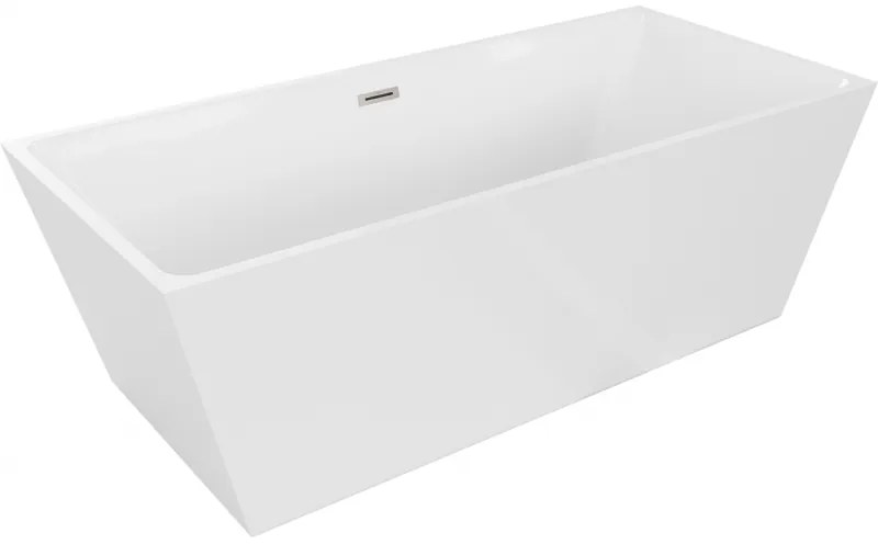 Mexen Lita, szabadon álló kád 170 x 75 cm, fehér, csiszolt acél túlfolyó, 52121707500-97