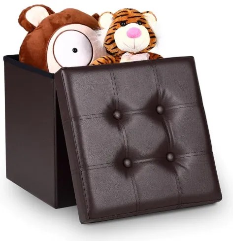 Casaria® Puff tárolóhellyel 40x40x40 cm - barna