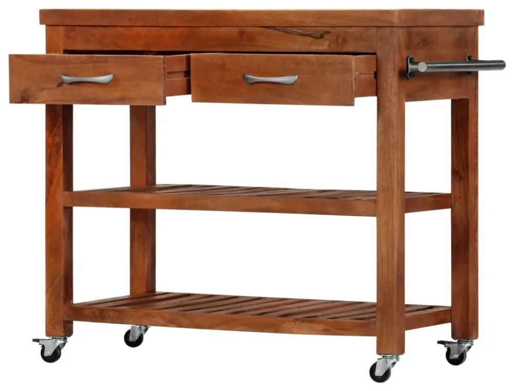 tömör akácfa zsúrkocsi 100 x 48 x 89 cm
