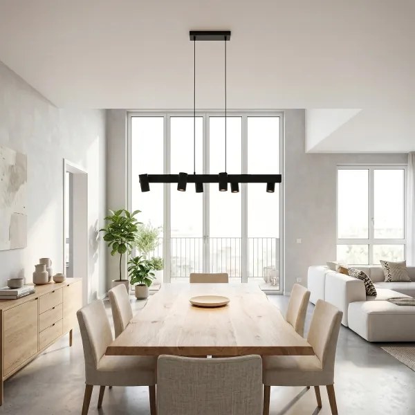 BRILAGI - LED RGBW dimmelhető, kábelen függesztett csillár SELE 6xGU10/6,5W/230V fekete
