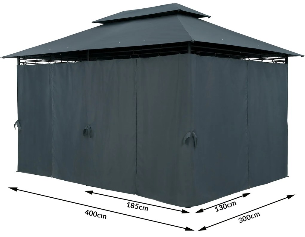 Deuba Kerti pavilon Topas 4x3 m - antracit