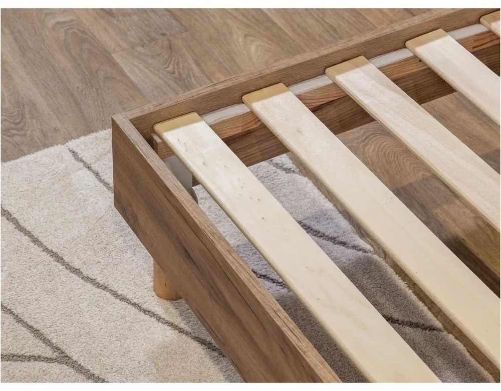 Bézs franciaágy ágyráccsal 140x190 cm Lior – Bobochic Paris