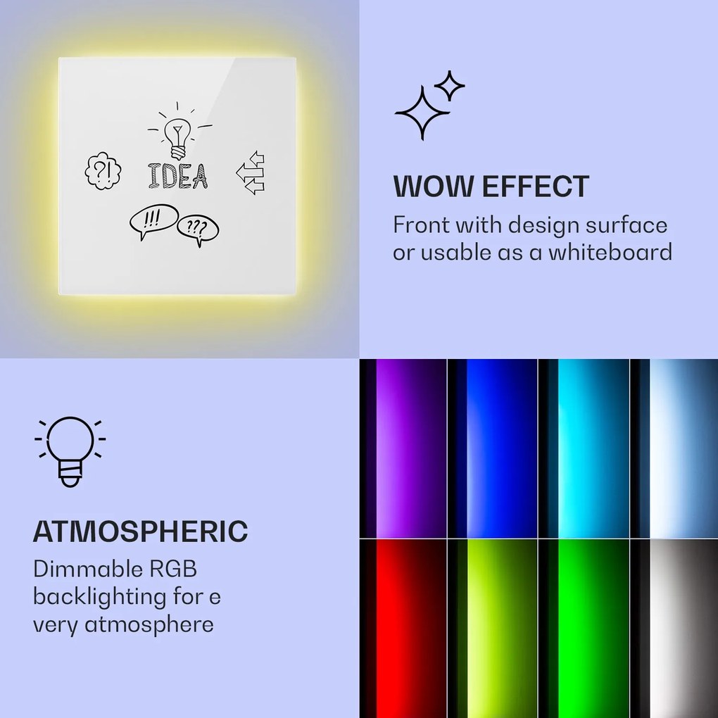 Klarstein Mojave 500 smart, infravörös hősugárzó 2 az 1-ben, konvektor, 60 x 60 cm, 500 W, RGB világítás