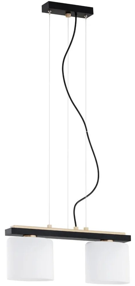 Argon 7164 - Csillár zsinóron CANOA 2xE27/15W/230V fekete