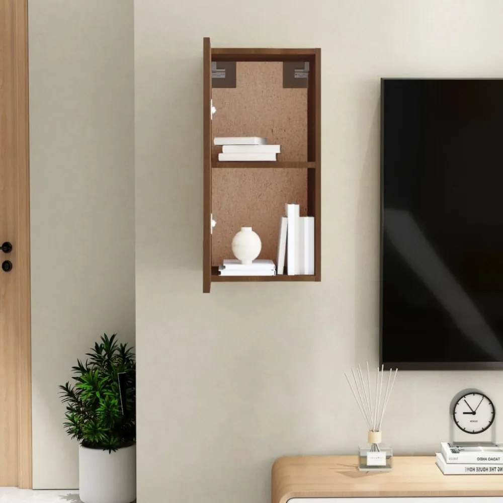 barna tölgy színű szerelt fa TV-szekrény 30,5x30x60 cm