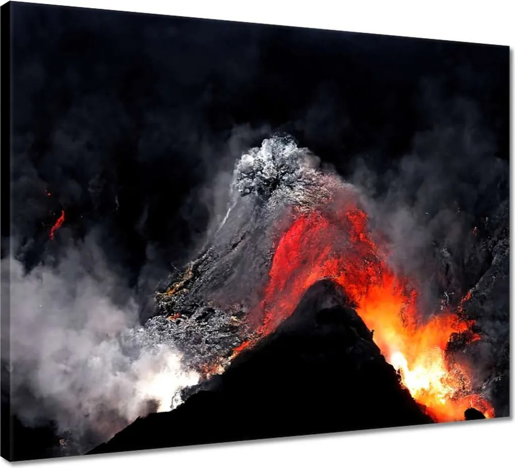 Vászonkép 50x40 Vulkánkitörés láva por